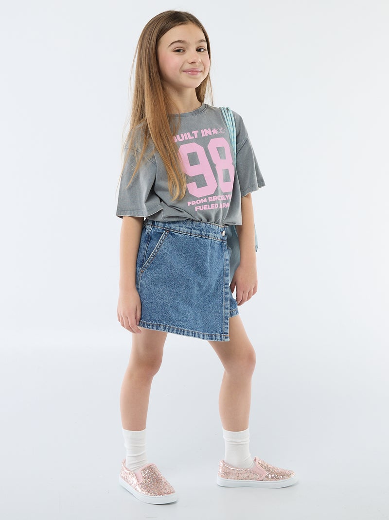 T-shirt in Amerikaanse stijl Grijs - Kiabi