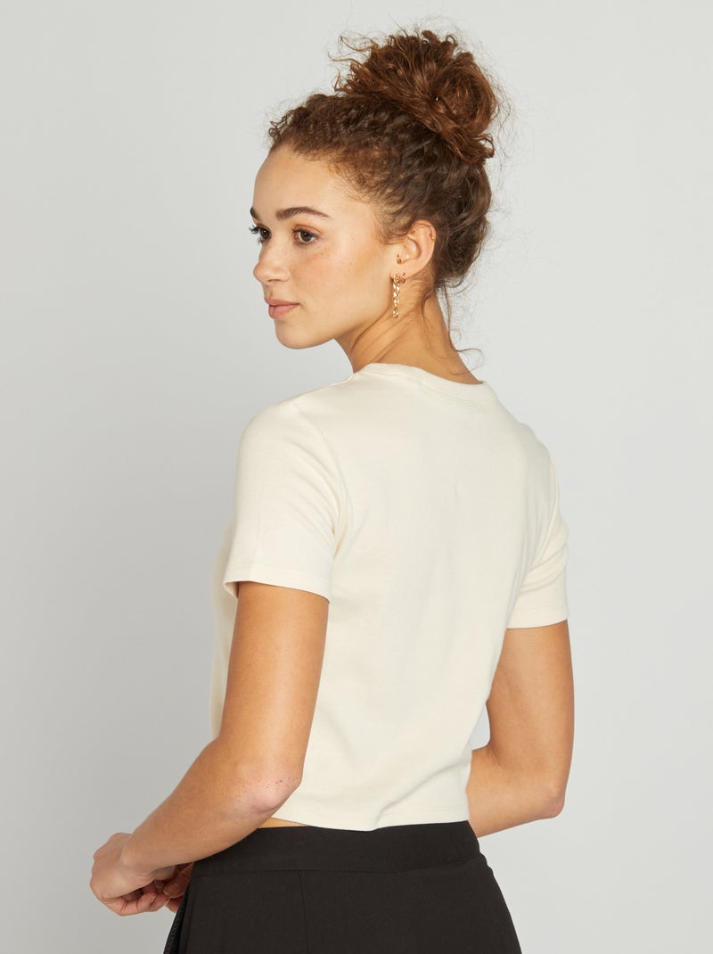 T-shirt in campusstijl WIT - Kiabi