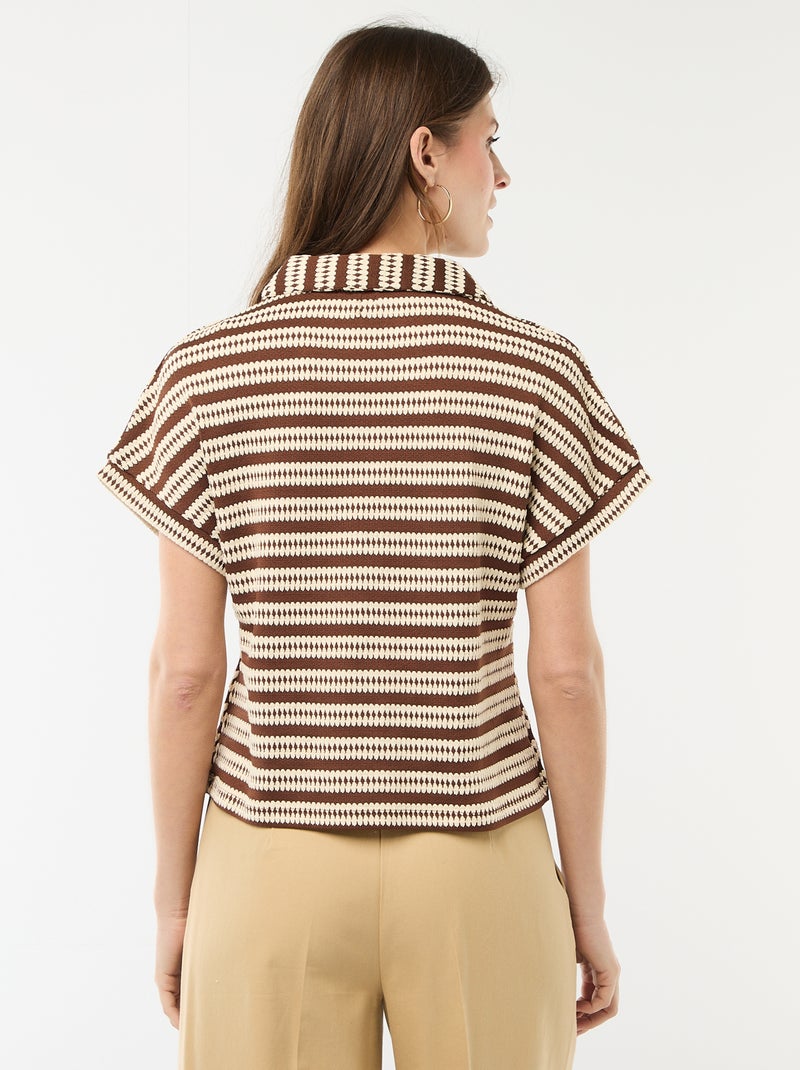 T-shirt in polostijl met kleur Wit - Kiabi