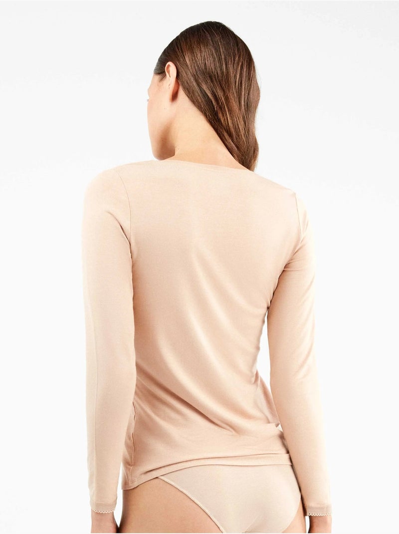T-shirt intérieure manche longue modal lenzing Rose - Kiabi