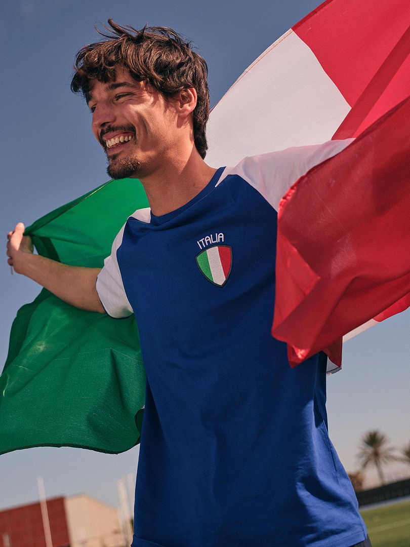 T-shirt 'Italie' en maille jersey bleu/italie - Kiabi