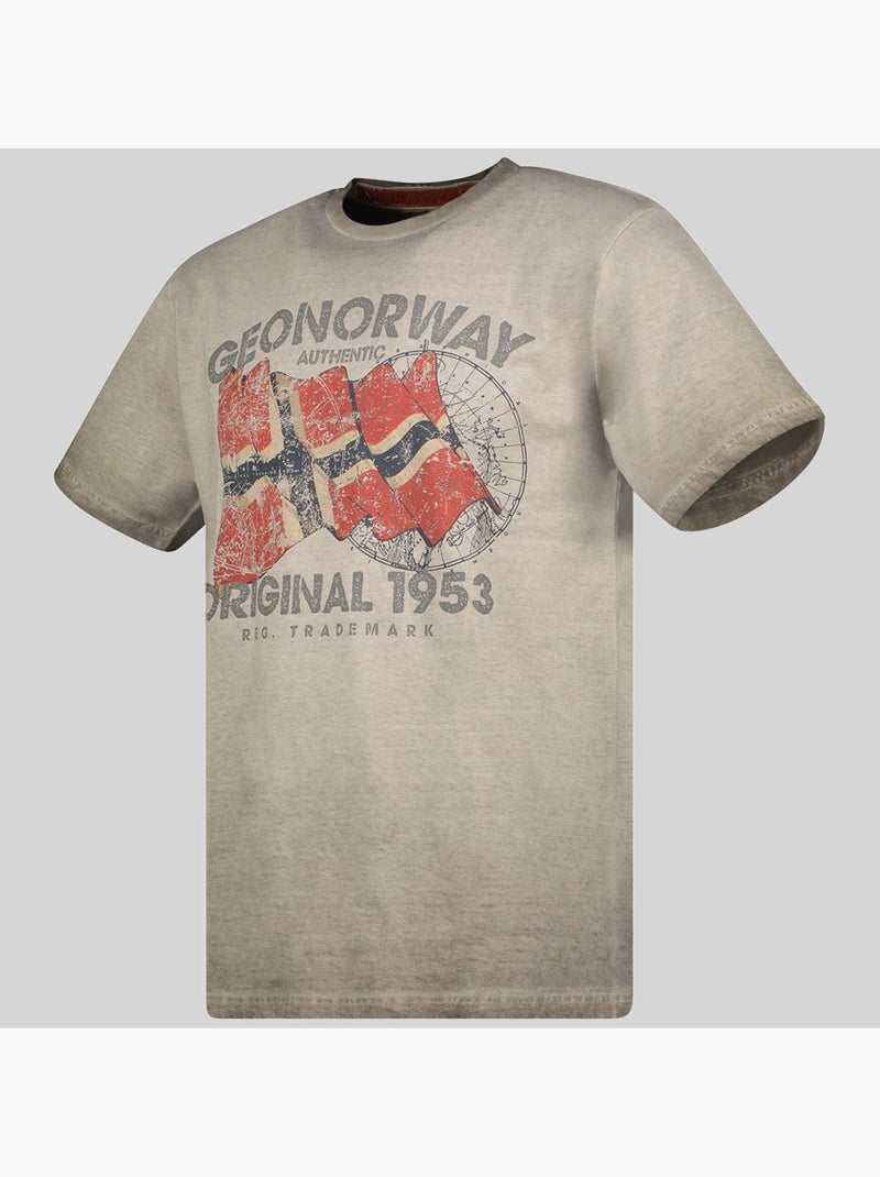 T-shirt japoral – geographical norway Lichtgrijs - Kiabi
