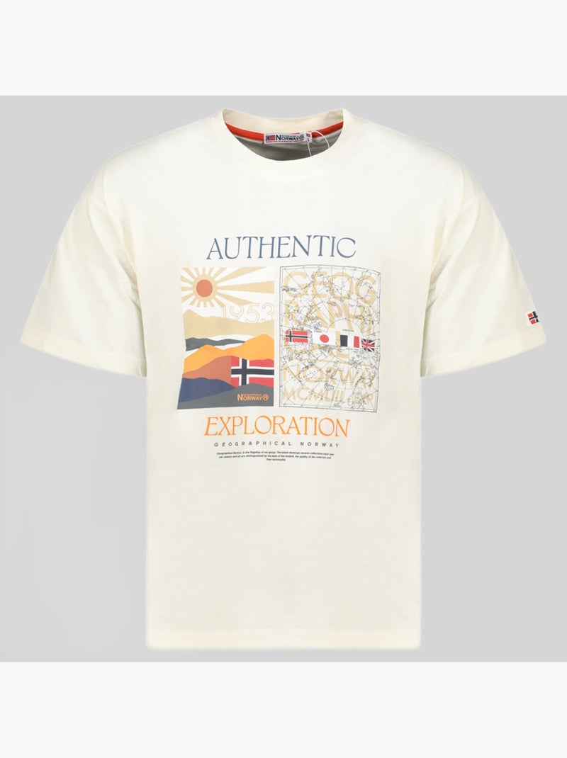 T-shirt jauthentic – geographical norway Blanc - Kiabi