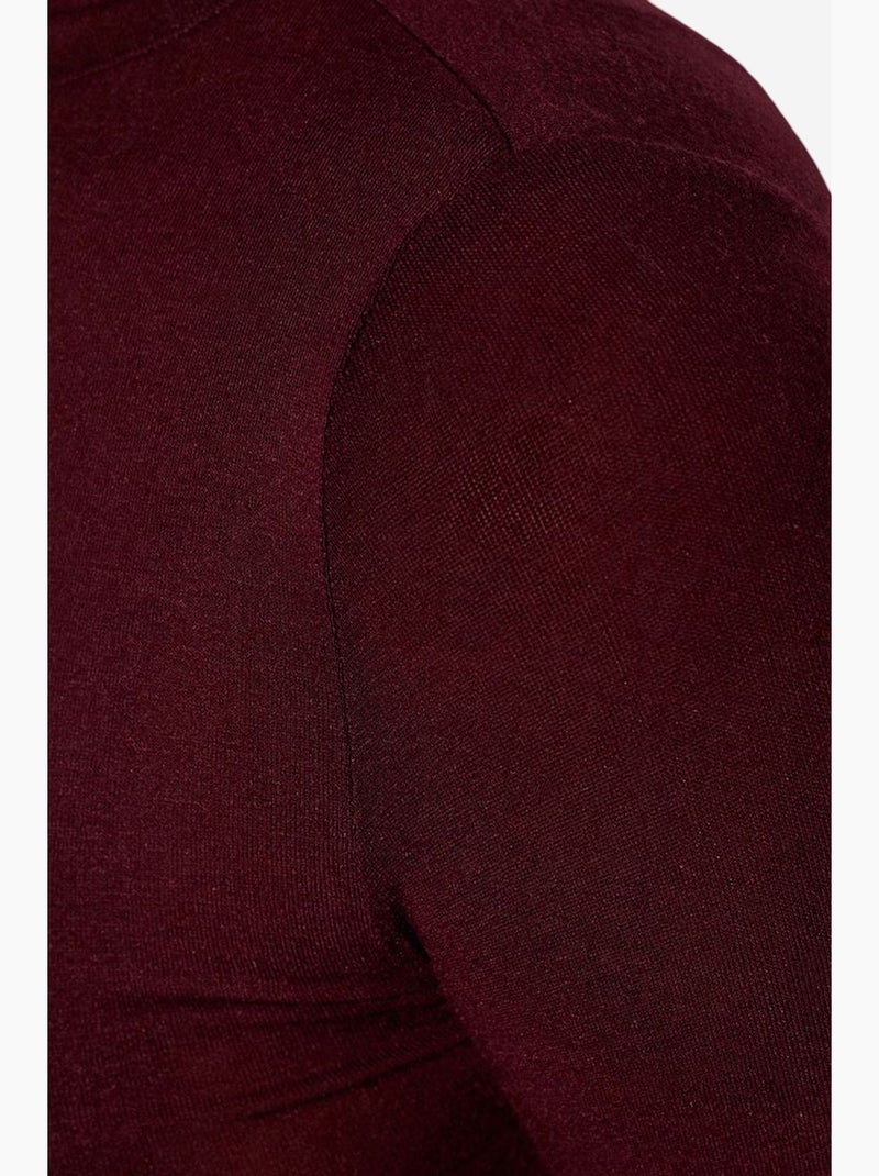 T-shirt jersey coltrui lange mouwen dilvin Bordeauxrood - Kiabi