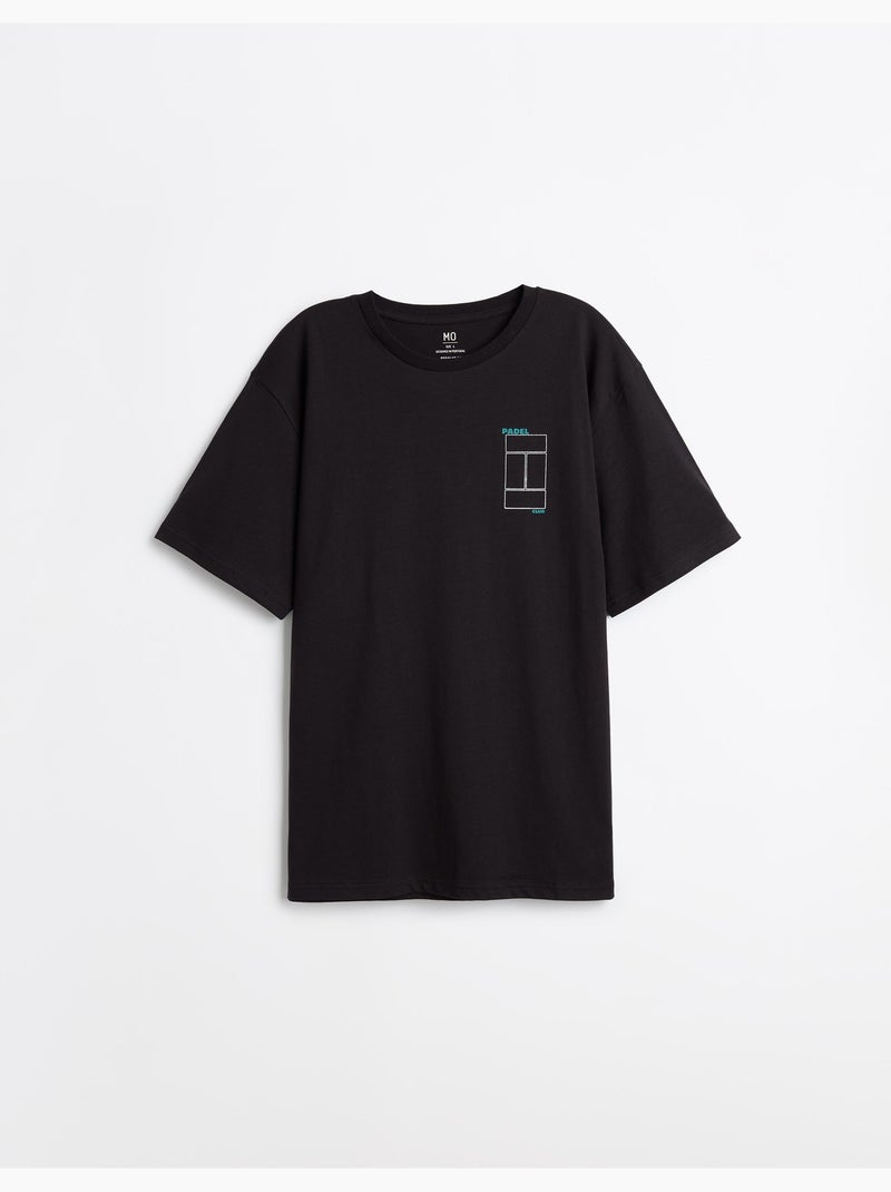 T-shirt jersey imprimé, MO Fashion Noir - Kiabi