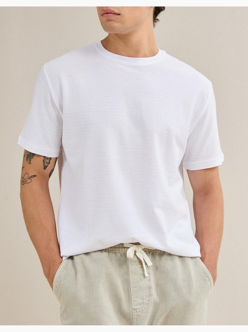 T-shirt jersey rayé, MO Fashion Blanc - Kiabi
