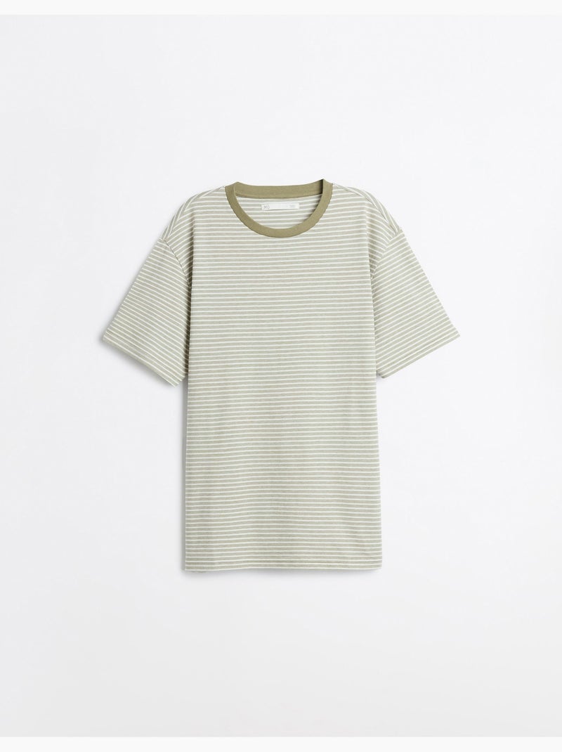 T-shirt jersey rayé, MO Fashion Vert - Kiabi