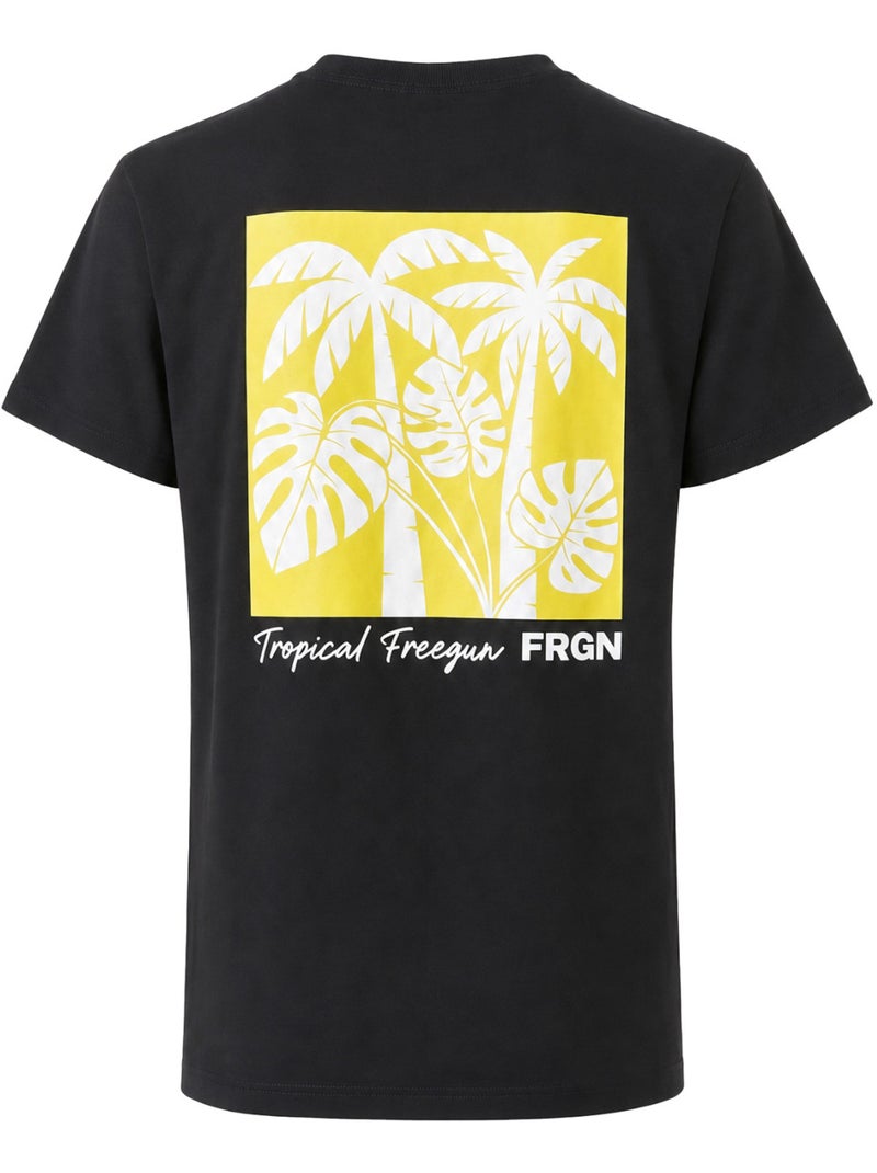 T-shirt junior en coton 140gsm imprimé devant et dos boris freegun Noir - Kiabi