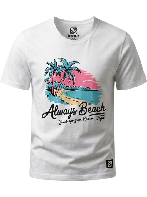 T-shirt junior en jersey 140gsm imprimé devant hawaii freegun - Kiabi T-shirt junior en jersey 140gsm imprimé devant hawaii freegun - Kiabi