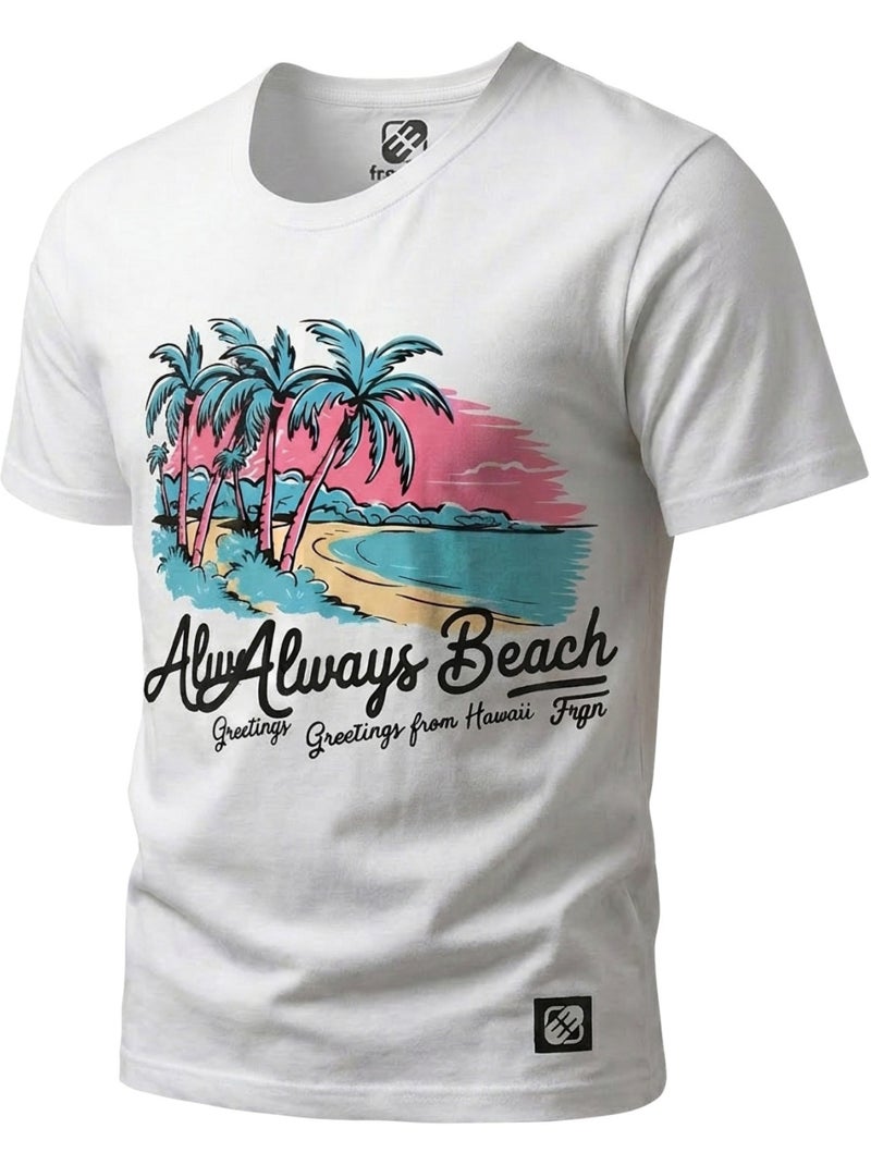 T-shirt junior en jersey 140gsm imprimé devant hawaii freegun Blanc - Kiabi