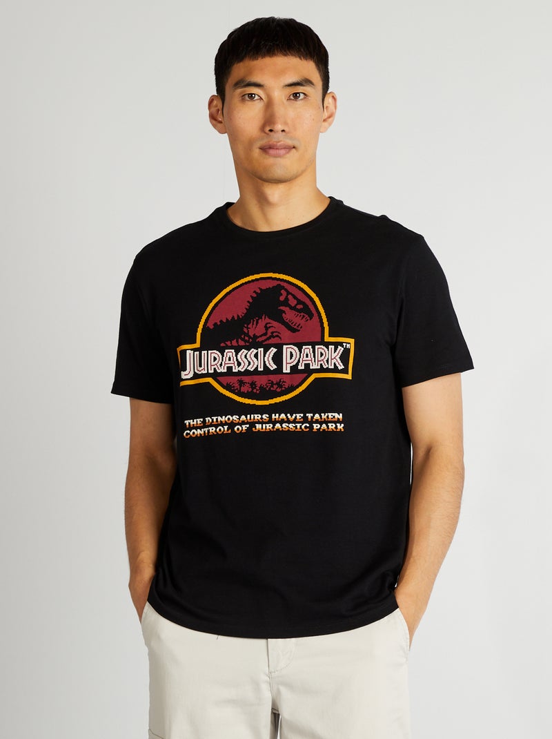 T-shirt 'Jurassic Park' 'Pixel art' Noir - Kiabi