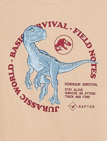 T-shirt 'Jurassic World' en coton uni