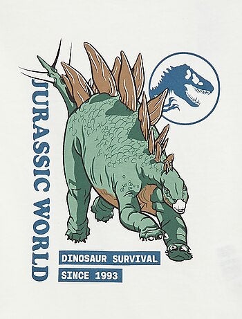 T-shirt 'Jurassic World' en coton uni
