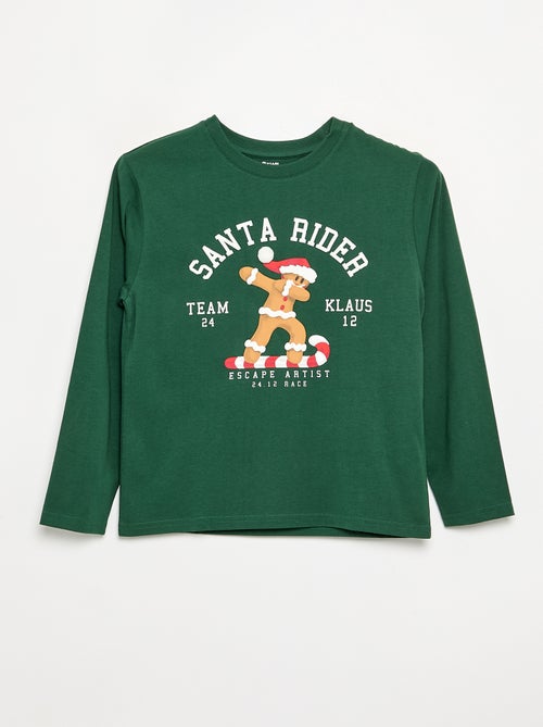 T-shirt 'Kerst' met lange mouwen - Kiabi T-shirt 'Kerst' met lange mouwen - Kiabi