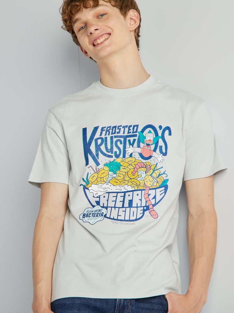 T-shirt 'Krusty the Clown' 'The Simpsons' GRIJS - Kiabi