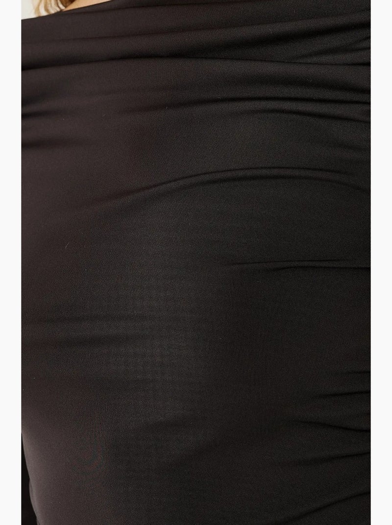 T-shirt lange mouw met drapering hiccup Zwart - Kiabi