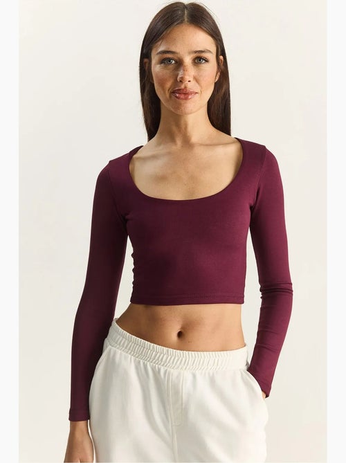 T-shirt lange mouwen basic kort lucci - Kiabi T-shirt lange mouwen basic kort lucci - Kiabi