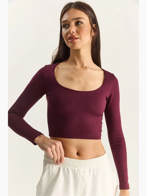 T-shirt lange mouwen basic kort lucci - Kiabi T-shirt lange mouwen basic kort lucci - Kiabi