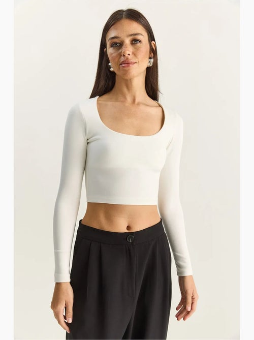 T-shirt lange mouwen basic kort lucci - Kiabi T-shirt lange mouwen basic kort lucci - Kiabi