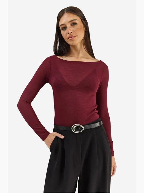 T-shirt lange mouwen basic ronde hals transparant lucci - Kiabi T-shirt lange mouwen basic ronde hals transparant lucci - Kiabi