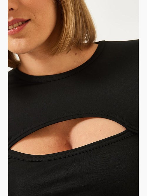 T-shirt lange mouwen kort cut-out lucci - Kiabi T-shirt lange mouwen kort cut-out lucci - Kiabi