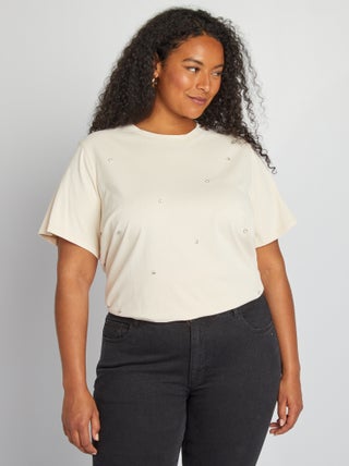 T-shirt large à strass