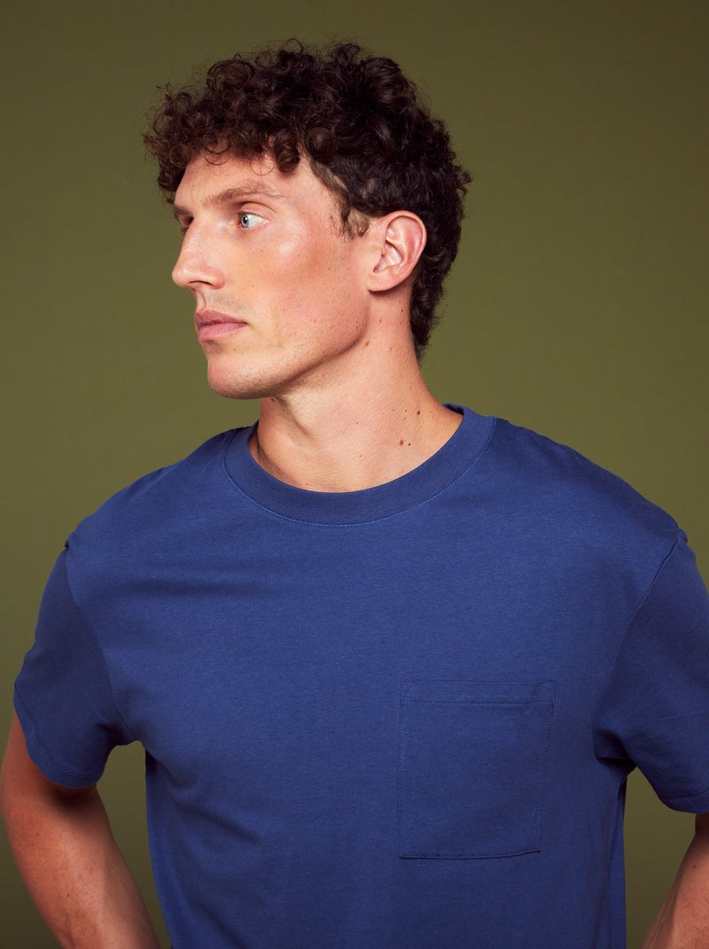 T-shirt large en jersey avec poche Bleu - Kiabi