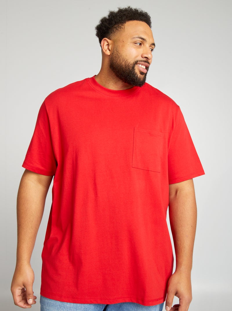 T-shirt large en jersey uni Rouge - Kiabi