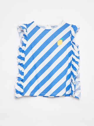 T-shirt léger coloré avec emmanchures volantées