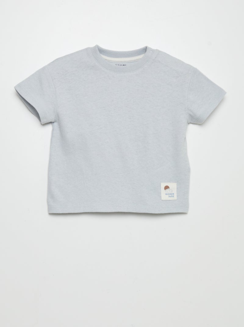 T-shirt léger en lin mélangé Gris - Kiabi