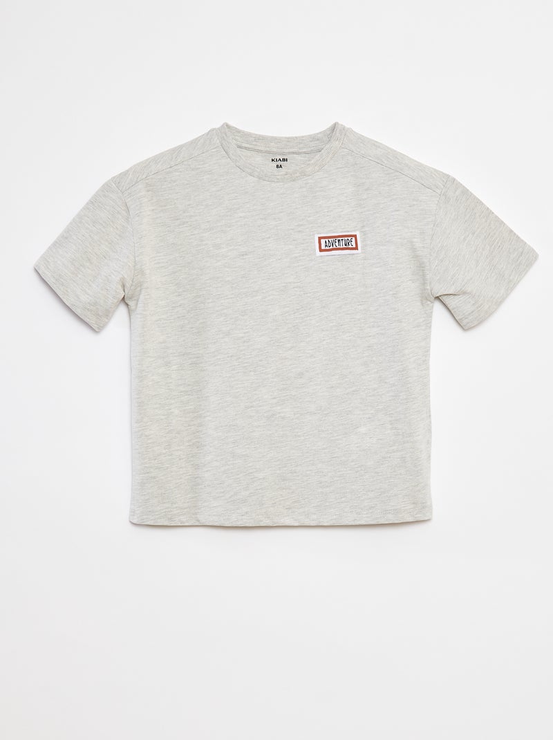 T-shirt loose à manches courtes Gris - Kiabi