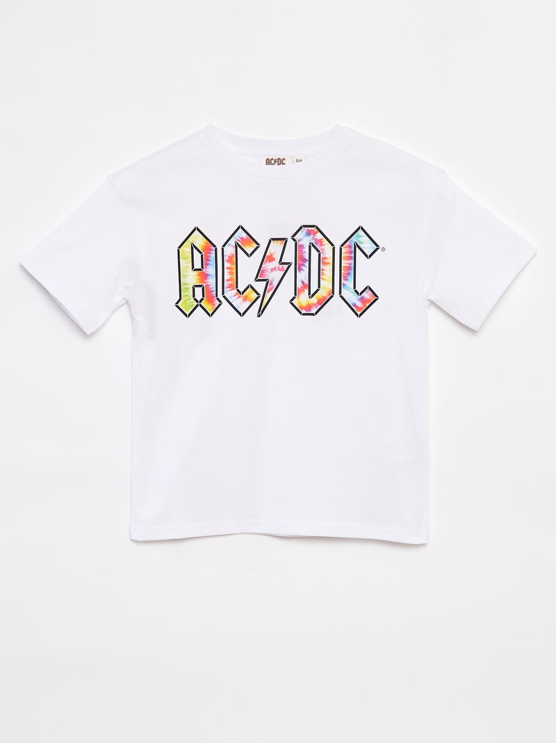 T-shirt loose 'ACDC' BLANC - Kiabi
