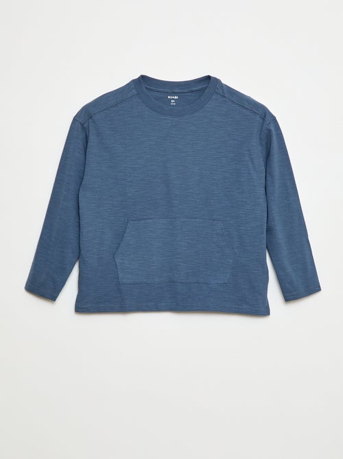 T-shirt loose avec poche kangourou - Kiabi