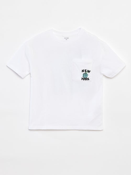 T-shirt loose avec poche poitrine - Kiabi