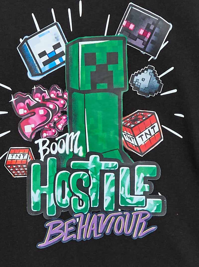 T-shirt loose fit 'Minecraft' Zwart - Kiabi