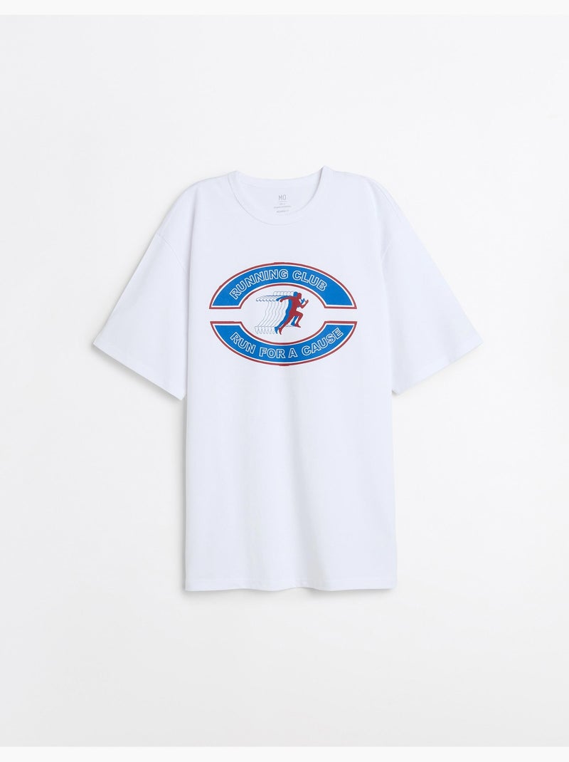 T-shirt lourd imprimé en jersey, MO Fashion Blanc - Kiabi
