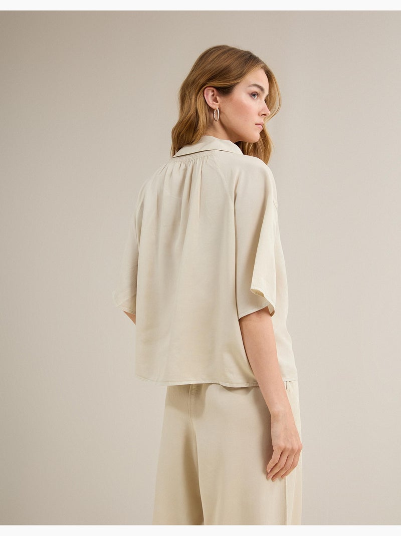 T-shirt Lyocell, MO Fashion Beige - Kiabi