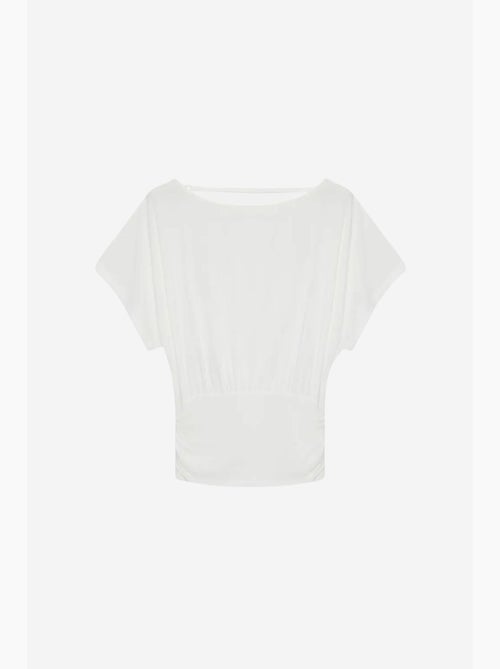 T-shirt maille détails ajourés col rond manches courtes dilvin - Kiabi