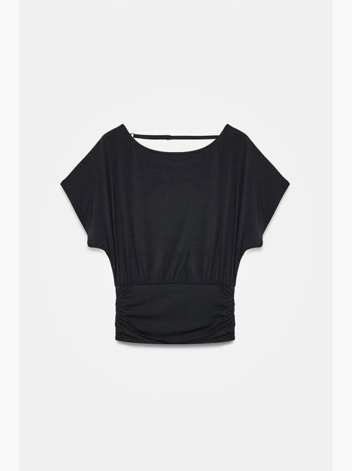 T-shirt maille détails ajourés col rond manches courtes dilvin - Kiabi