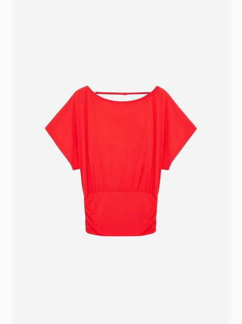 T-shirt maille détails ajourés col rond manches courtes dilvin - Kiabi