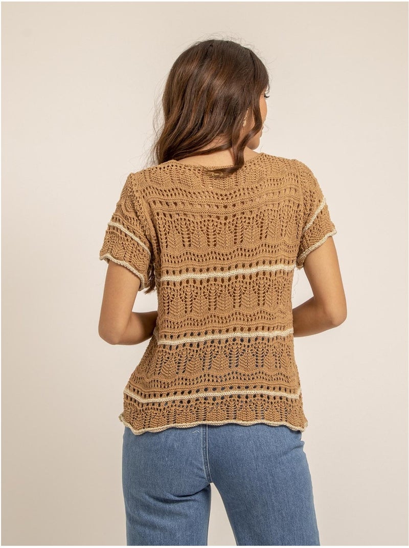 T shirt maille filoma Beige - Kiabi