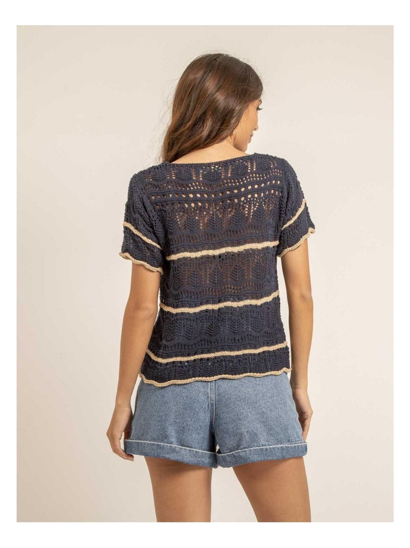T shirt maille filoma Bleu marine - Kiabi