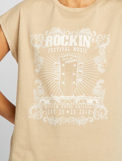 T-shirt maille jersey 'rock' - Kiabi
