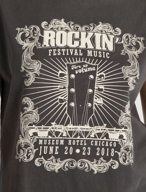 T-shirt maille jersey 'rock' - Kiabi