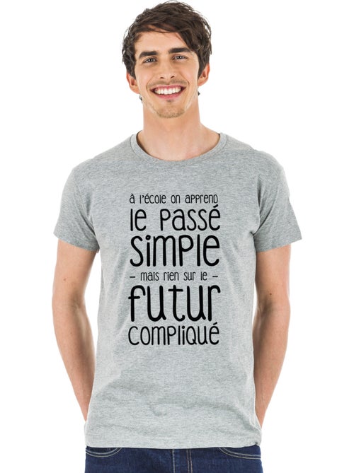 T-shirt Man - A L'ÉCOLE ON APPREND LE PASSÉ SIMPLE - Kiabi