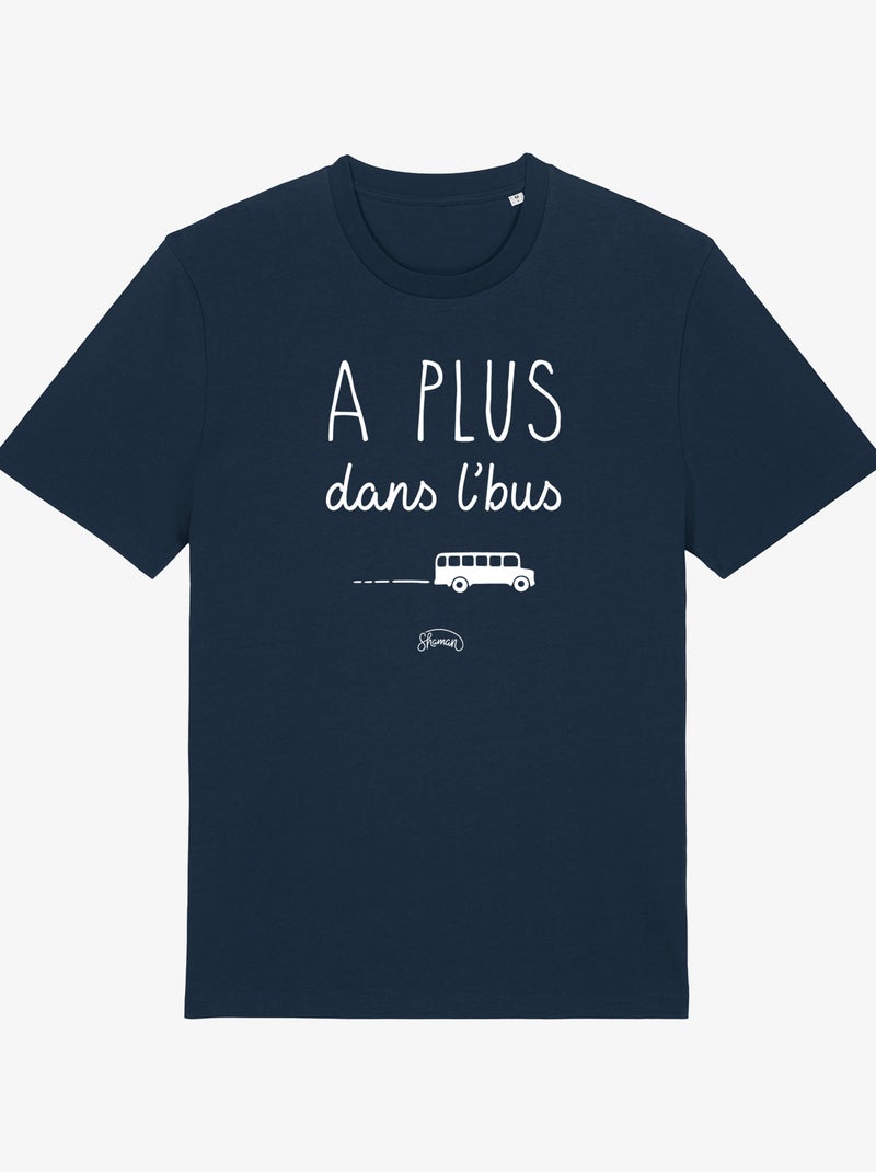 T-shirt Man - A PLUS DANS L'BUS Marineblauw - Kiabi