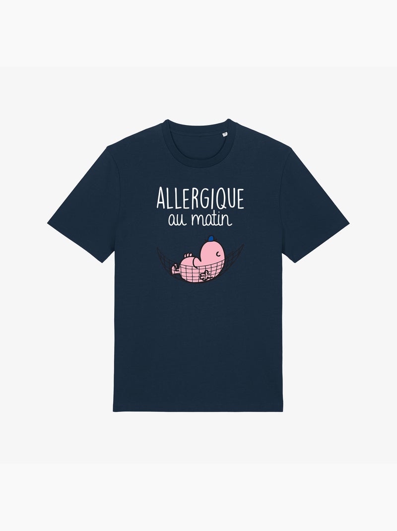 T-shirt Man - ALLERGIQUE AU MATIN Marineblauw - Kiabi