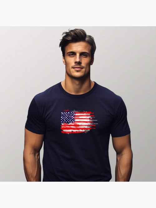 T-shirt Man - AMERICAN SPATTER FLAG - Kiabi T-shirt Man - AMERICAN SPATTER FLAG - Kiabi