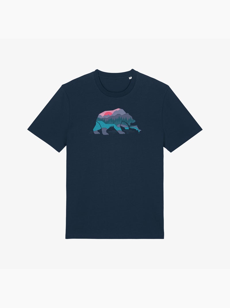 T-shirt Man - BEAR COUNTRY Marineblauw - Kiabi