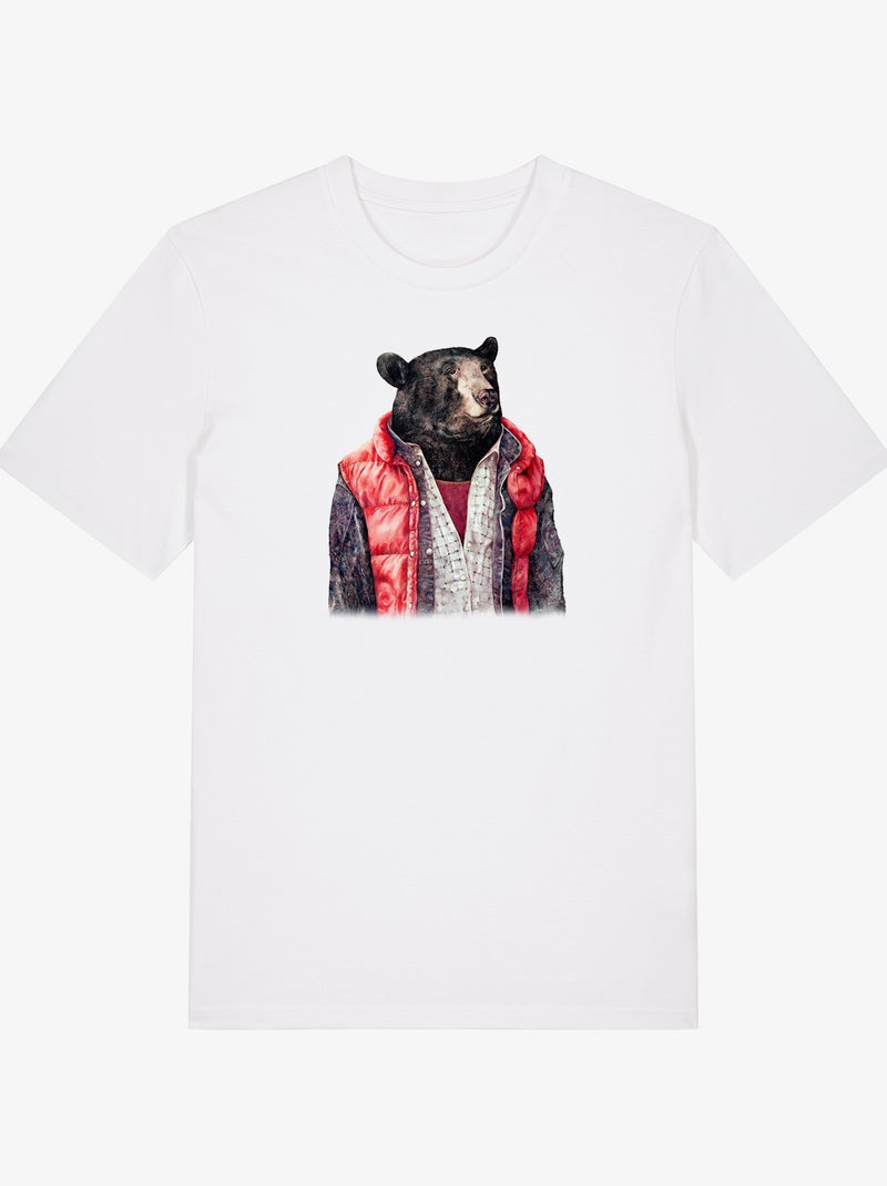 T-shirt Man - BLACK BEAR Wit - Kiabi